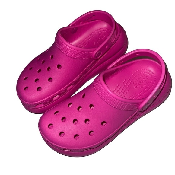 Crocs Classic Crush Clog Women’s Size 9 Bright Pink Barbiecore Perfect - Picture 2 of 11